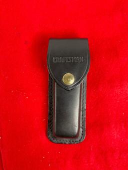 Craftsman American Eagle Series Folding Pocket Knife w/ Leather Case & a 4" Blade - See pics