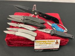 Assorted Folding Pocket Knives, Buck models 325, 327, 525, 759, Frost Cutlery Delta Ranger