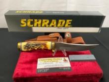 Schrade Uncle Henry 153UH Golden Spike Fixed Blade Knife w/ 5in High Carbon Stainless Steel w/ box