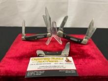 Trio of Vintage Buck Folding Pocket Knives, 1x 303 Cadet, 1x 505 Knight, 1x 703 Colt