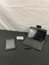 2 pcs Tablets. Dell Tablet Model T01C. Polaroid 4 GB Tablet Model PMID918 w/ Keyboard in Case. See