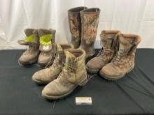 4x Camouflage Patterned Mens Boots, Size 10, Under Armour, Muck Boots, Rocky
