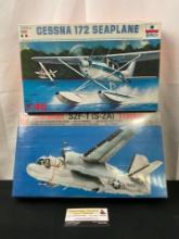 Pair of Model Kits in box, Cessna 172 Seaplane ESCI 1/48 Scale & Grumman S2F-1 Tracker 1/72 Scale