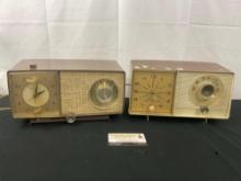 Pair of General Electric Radios, Model C-465C White Ivory Tube Radio & Model C404G