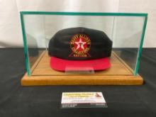 Vintage Collectors Edition Davey Allison Hat in a Acrylic Box w/ wooden bottom