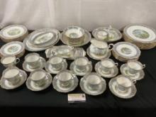 Vintage Royal Albert English Bone China, Silver Birch Pattern, approx 62 pieces, service for 8