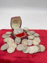 45 x Silver Washington Quarters coins are 1935 to 1964 coins have various mint marks and dates