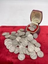 84 x Silver Mercury Dimes 1919 to 1945 coins have assorted mint marks