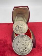 Antique 1878-S & 1882 better Date silver Morgan Dollars 2 x coins