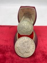 2 x Antique Silver Morgan dollar 1921-S & 1921 / 2 x coins