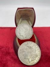 2 x Antique Silver Morgan Dollars 1921-D & 1921-S ( see pics for coin details)