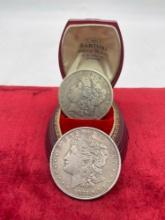 2 x Antique Silver Morgan Dollars 1889-O & 1921 ( see pics for coin details)