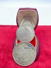 2 x Antique 1921 Silver Morgan Dollars ( see pics for coin details)