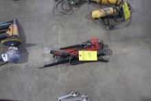 Lot w/Pipe Wrenches, Pry Bars