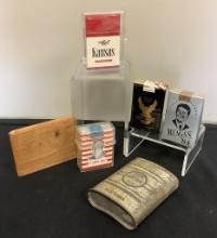 6 Pieces Cigarette Related Items Including Wooden Case