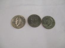 US Eisenhower UNC Dollars 1974, 1976, 1978 3 coins