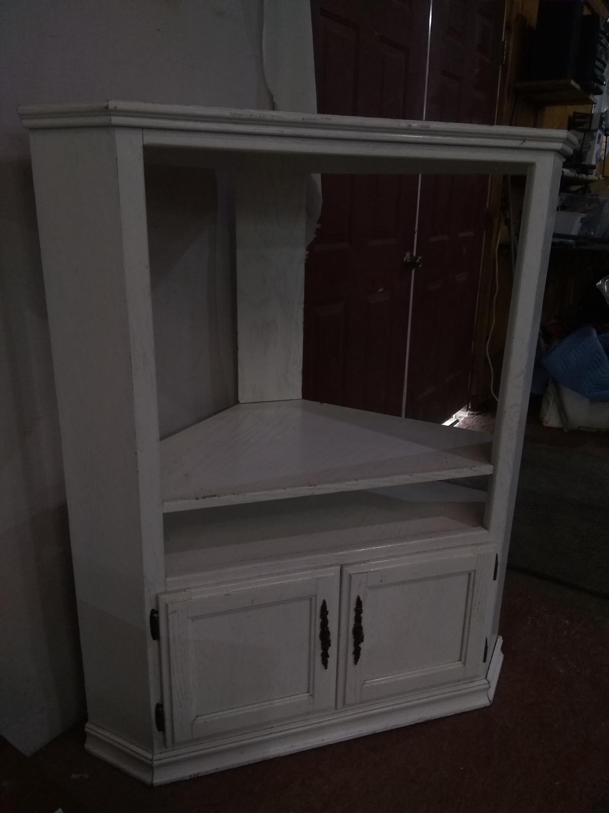 Painted Corner TV Console with Cabinet
