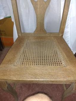 Vintage Oak Cane Bottom Side Chair