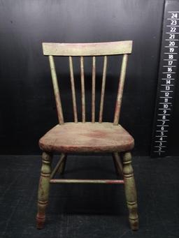 BL-Vintage Red Crackle Child's Chair