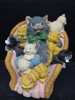 Novelty Cats in Chair Music Box