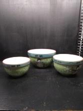 Collection 3 Hand painted Nesting Bowls with Snowman