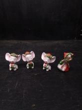 Collection 4 Napcoware Miniature Christmas Figures