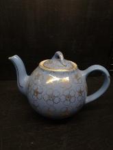 Vintage Blue Hall 6 Cup Teapot with Gold Daisy