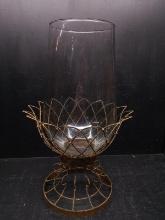 Contemporary Metal Candle Holder with Globe