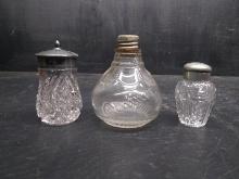 Collection Vintage Glass Toothpick Holder, Oil, & S&P Shaker