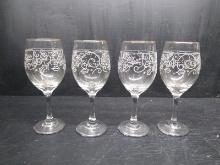 Collection 4 Etched Stemmed Glasses