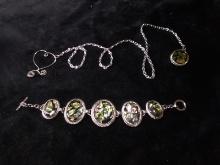 Abalone Shell Bracelet and Necklace