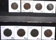 8 MIXED DATES LARGE CENT