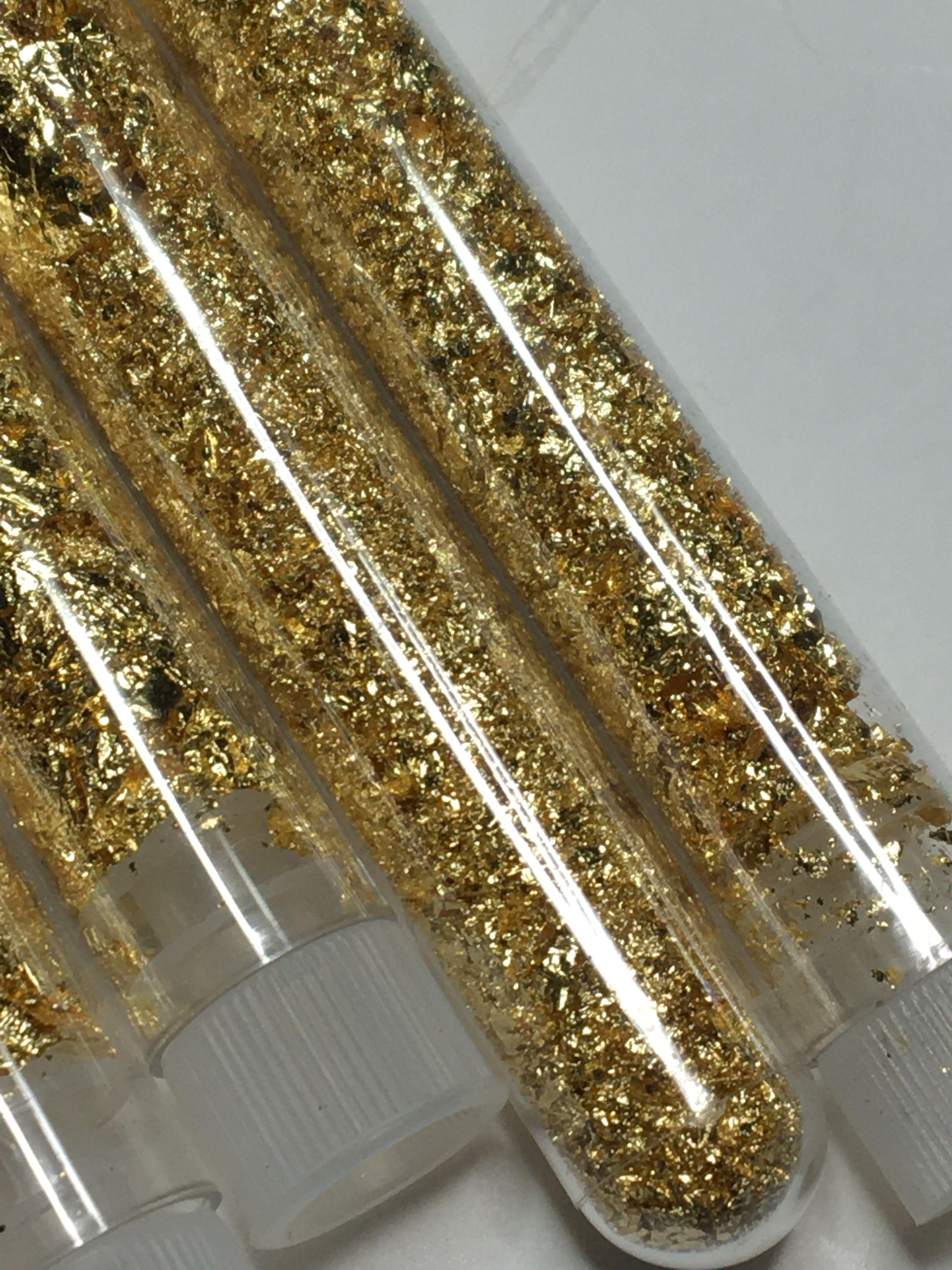 (5) Vials Of Guilded Gold Flake