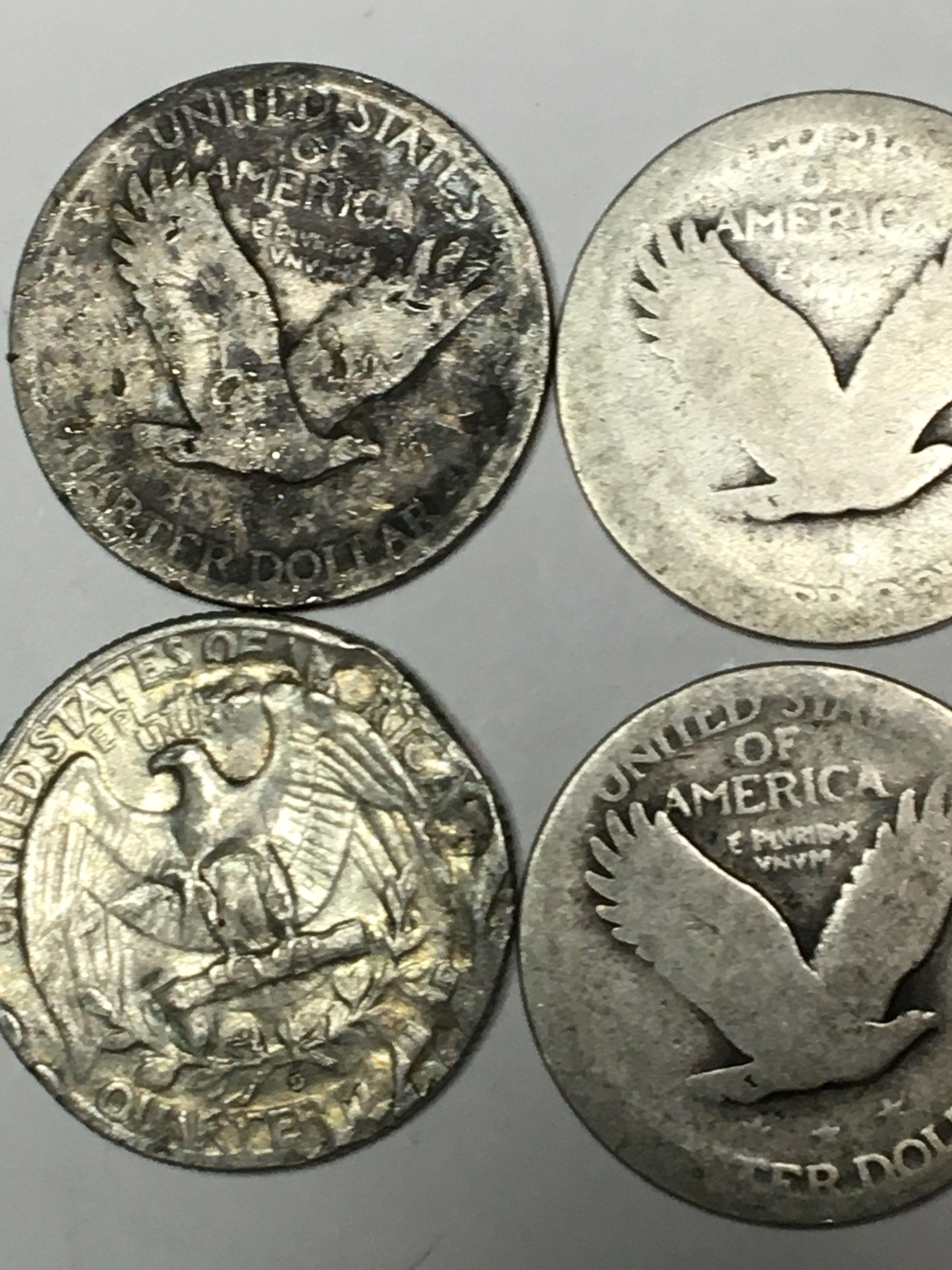 (4) Silver Quarters Washington / Standing Liberty