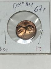 Lincoln Wheat Cent 1955 S Gem Rainbow Red Wow Coin