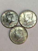 Kennedy Silver Half Lot 1966 1967 1968 Frosty 3 Coins