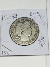 Barber Silver Half 1910 S Better Date Nice Coin