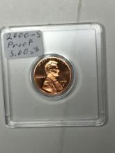 Lincoln Cent Proof 2000 S Red Cam 70? In Plastic Case