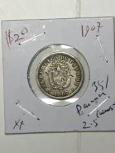 Panama 1907 2.5 Centimos Coin