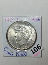 1922 S Peace Silver Dollar 