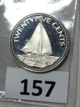 1974 Bahamas 25 Cent Coin