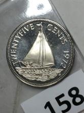 1972 Bahamas 25 Cent Coin