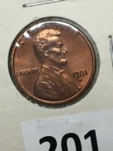 1981 D Lincoln Memorial Cent Coin 