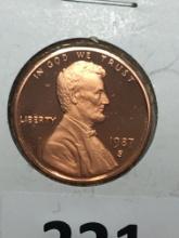 1987 S Lincoln Memorial Cent Coin 