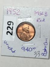1952 P Lincoln Wheat Cent Coins 