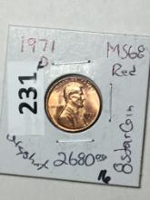 1971 D Lincoln Memorial Cent Coin 