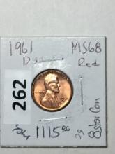 1961 D Lincoln Memorial Cent Coin 