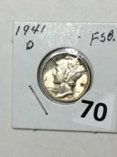 1941 D Silver Mercury Dime 