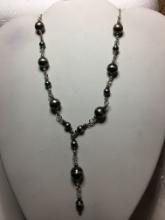 .925 Sterling Silver Gemstone Necklace 30" Chain