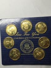 Presidential Bronze Coin Set Sealed Gem Bu Grant Monroe Mckinnley Roosevelt Nixon Polk Coolidge